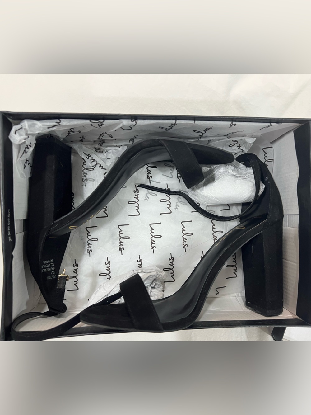 Lulu's Black Suede Block Heel Sandals